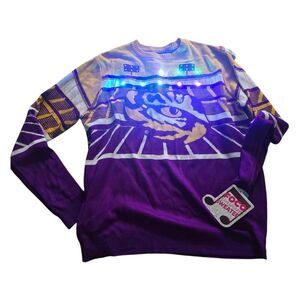 LSU Tigers Bluetooth Light Up Ugly Christmas Sweater SZ XL Louisiana State